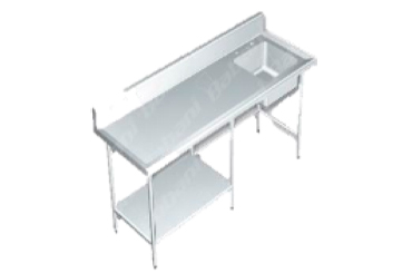 mesa con labrin tarja y entrepaño alfer inox